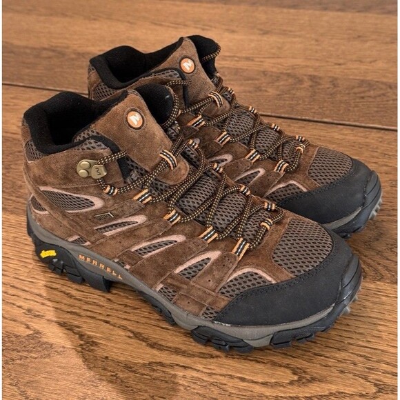Merrell Moab 3 Mid WP Hiking Boots J06051W Men’s Size 9.5 Wide Brown Lace Up - Picture 1 of 9